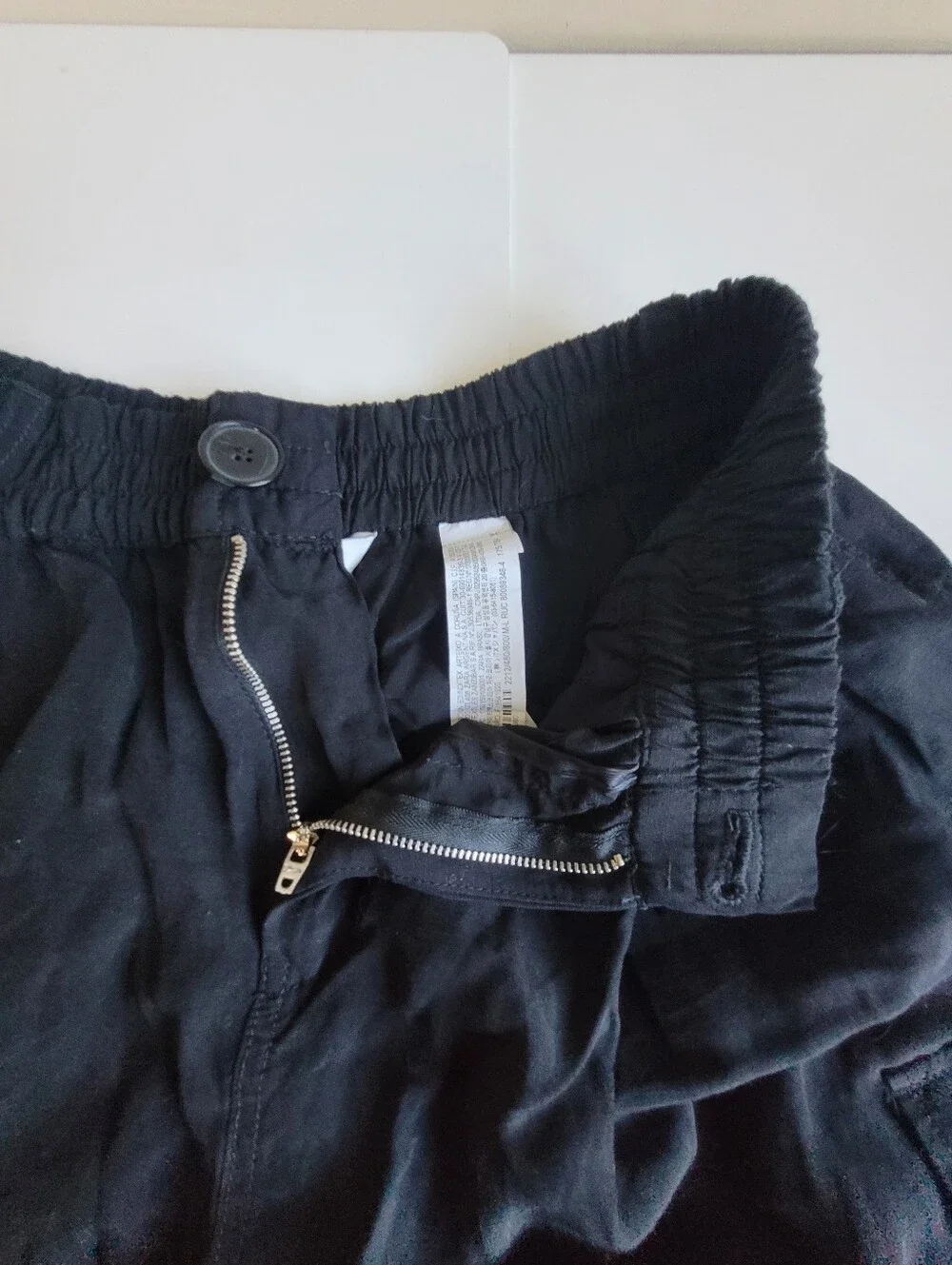 Zara Oversized Wide Leg Baggy Cargo Pants Black Womens Medium Streetwear